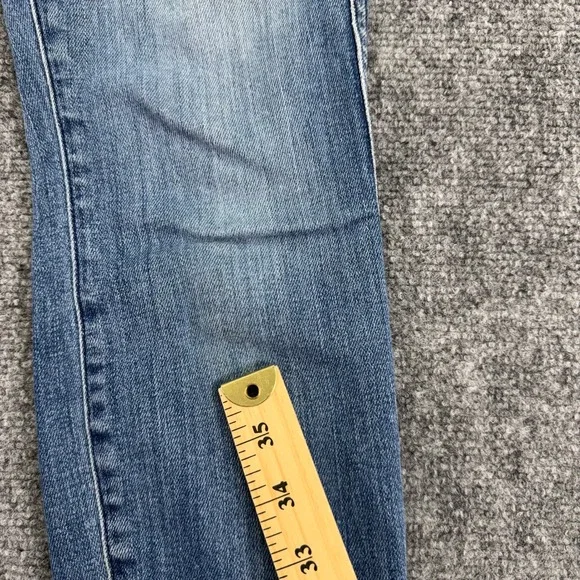 AYR Jeans Womens 26x28 Blue The Riser High Rise‎ Skinny Frayed Hem LA USA Made - Picture 6 of 16